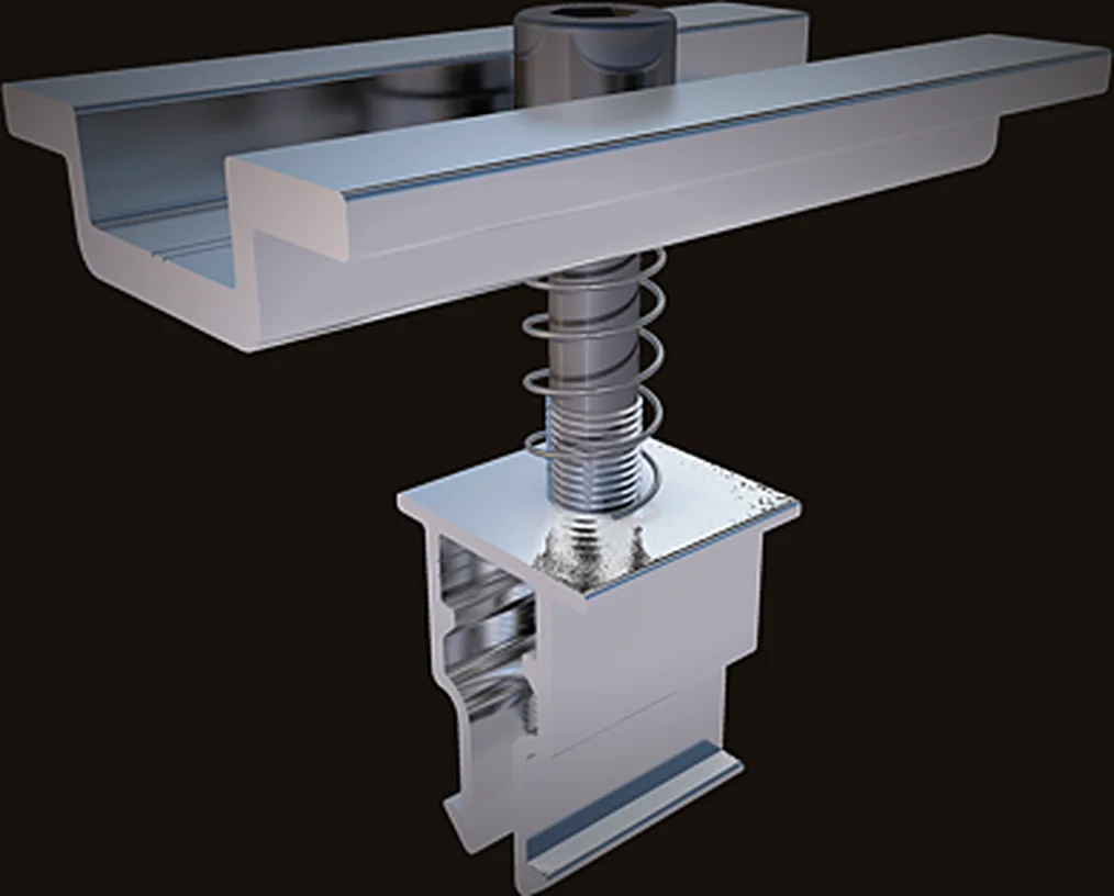 Grapa de sujeción de aluminio con resorte para módulos