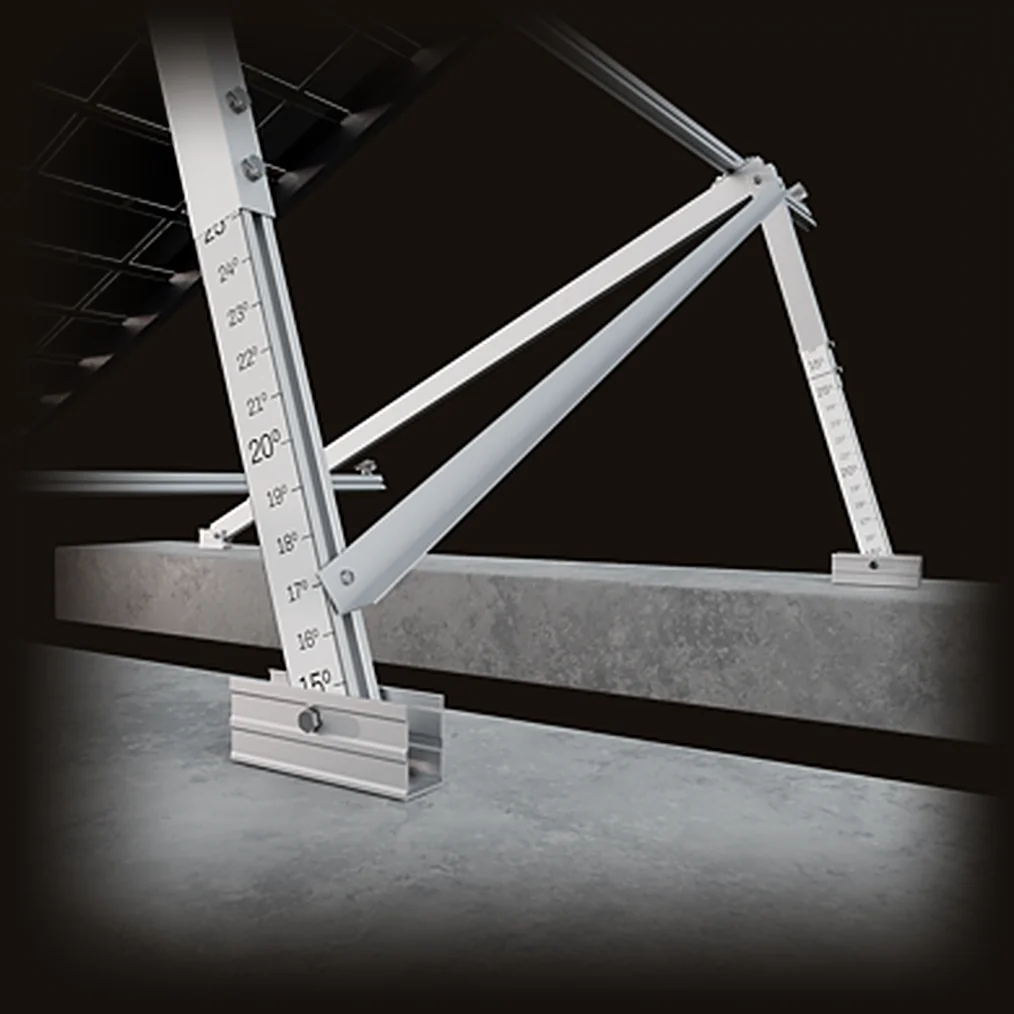Soporte de aluminio con escala de regulación grabada